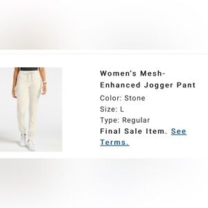 Jaanuu jogger pants stone size large NWT